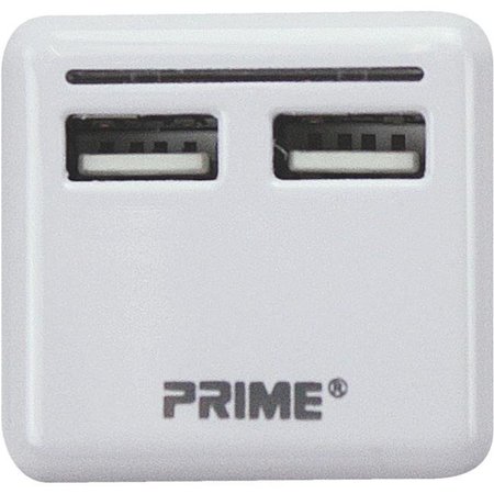 PRIME-LINE Prime Line PBUSB340 3.4 A 2-USB Port High Speed Charger; White PBUSB340